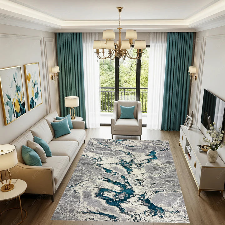 Covor Buse ,Fulgerul Turcoaz, Living, Dormitor, Modern