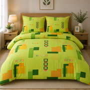 Lenjerie de pat XL Green Geometry – 100% Bumbac