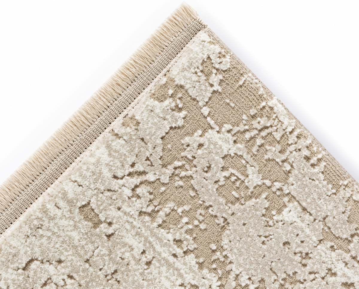Covor Modern Anemon Abstract Beige-Crem – Living și Dormitor, Design Elegant – covor și detaliu produs