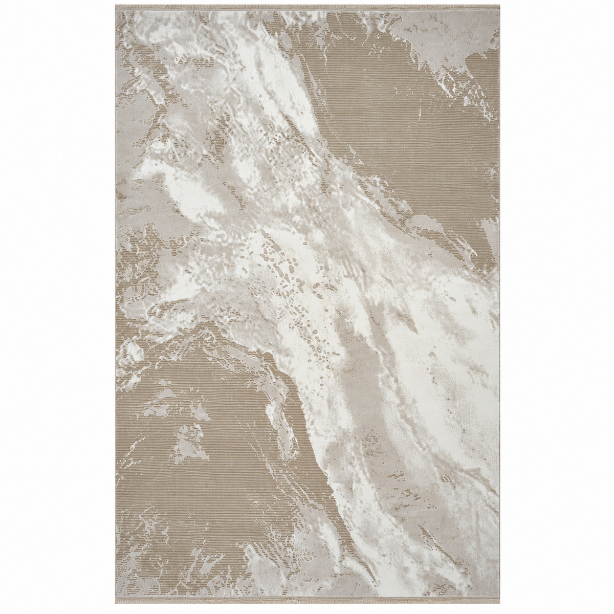 Covor Modern Anemon Abstract Beige-Crem – Living și Dormitor, Design Marmorat Elegant – covor și detaliu produs