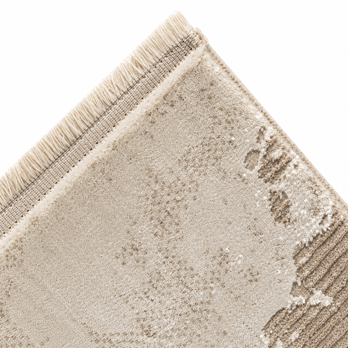 Covor Modern Anemon Abstract Beige-Crem – Living și Dormitor, Design Marmorat Elegant – detaliu covor