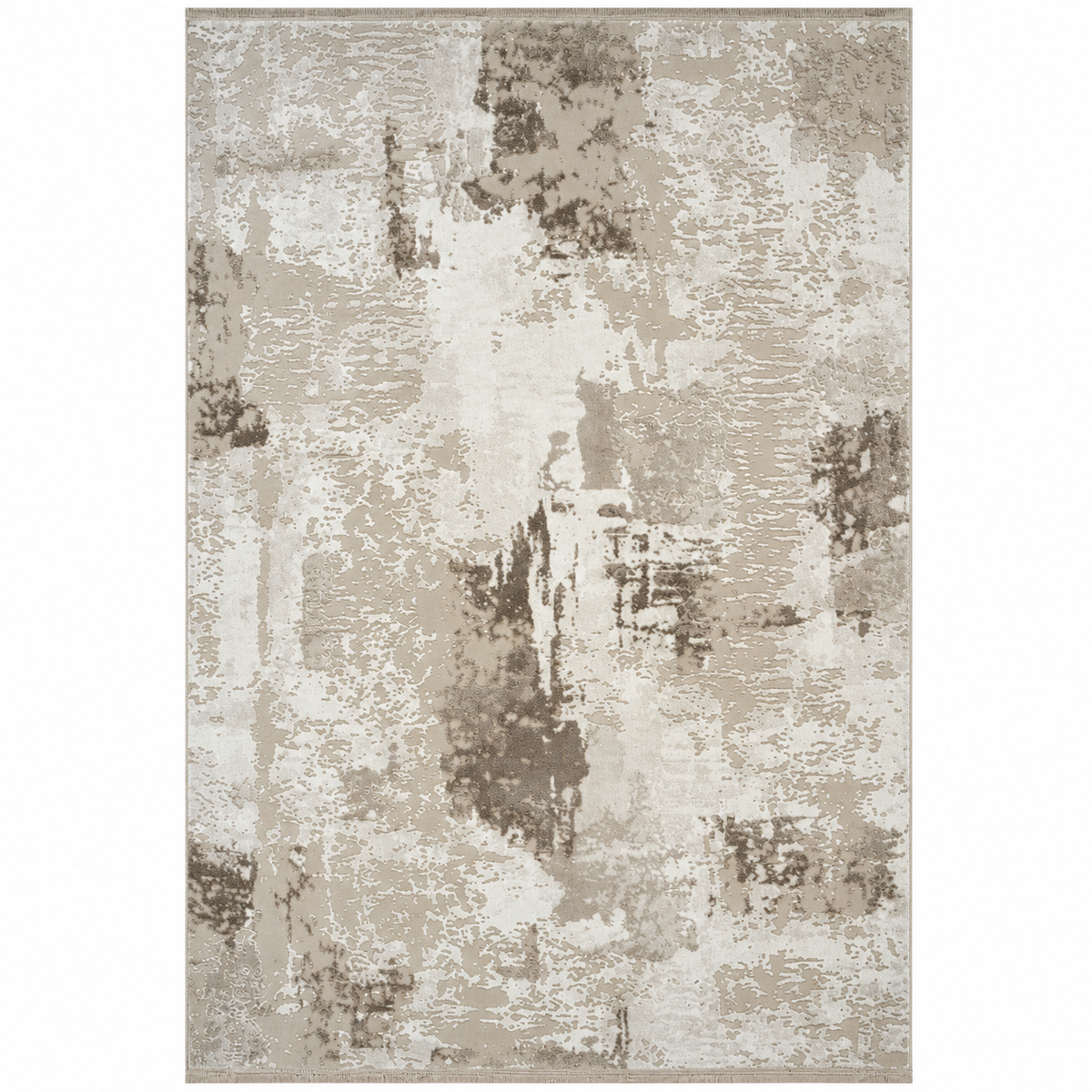 Covor Modern Anemon Abstract Beige-Maro-Crem – Living și Dormitor, Design Vintage Elegant – covor și detaliu produs