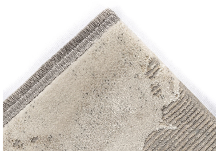 Covor Modern Anemon Abstract Gri-Beige-Crem – Living și Dormitor, Design Marmorat Elegant – detaliu covor