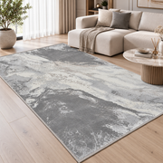 Covor Modern Anemon Abstract Gri-Crem – Living și Dormitor, Design Marmorat Elegant – decor living