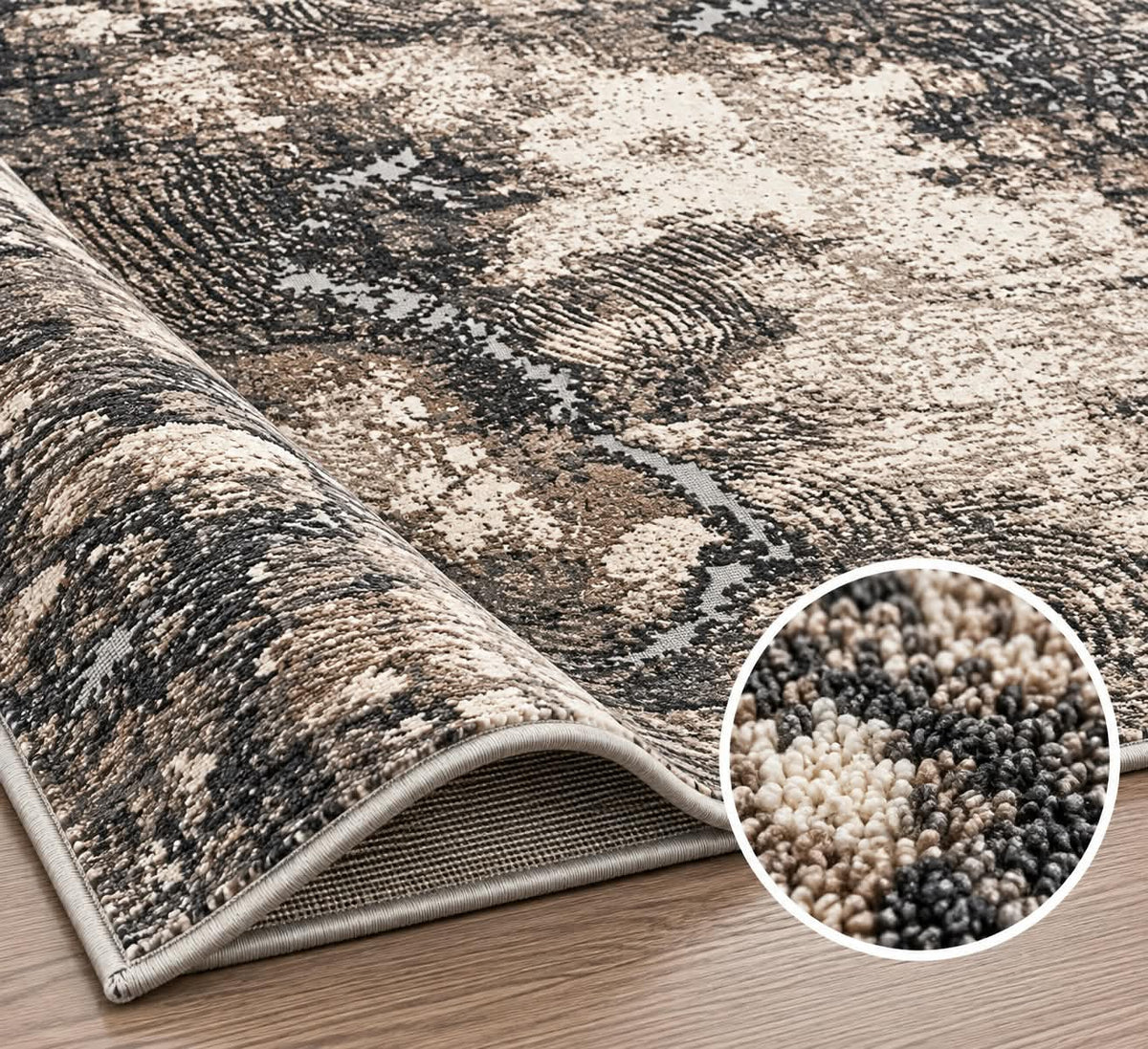 Covor modern Taksim Charcoal Taupe Cream