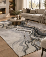 Covor modern Almira Grey Black