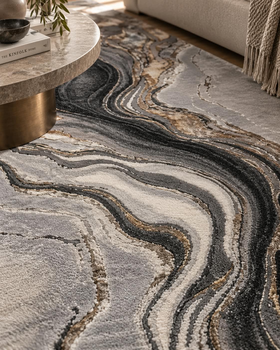 Covor modern Almira Grey Black