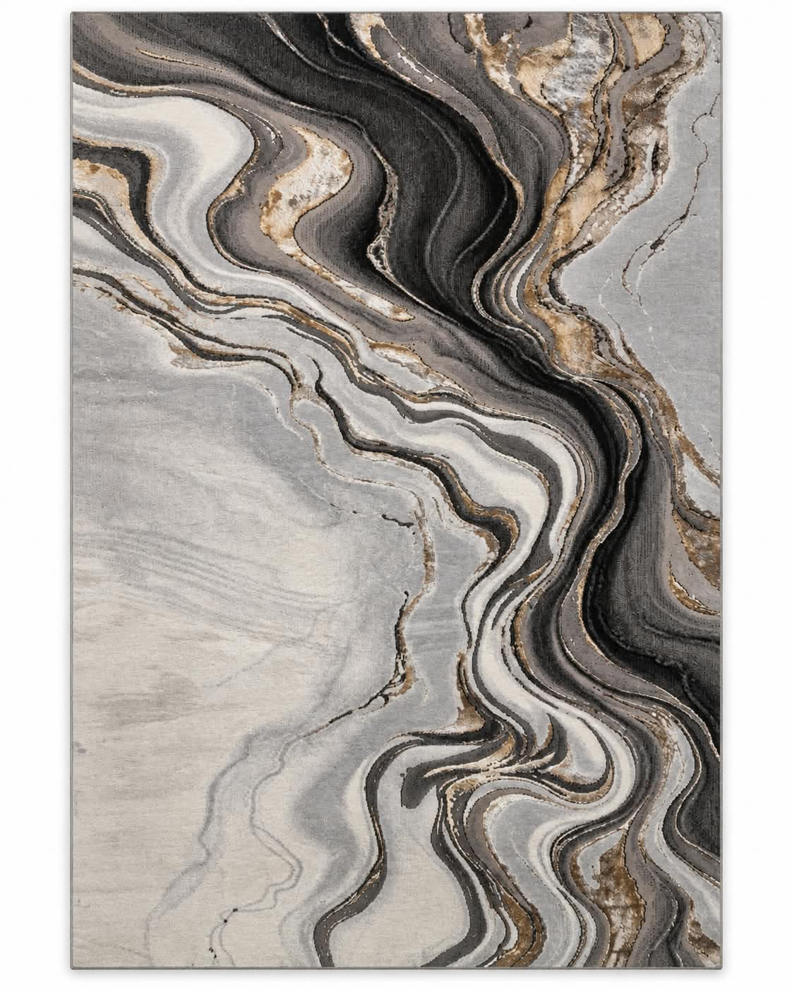 Covor modern Almira Grey Black