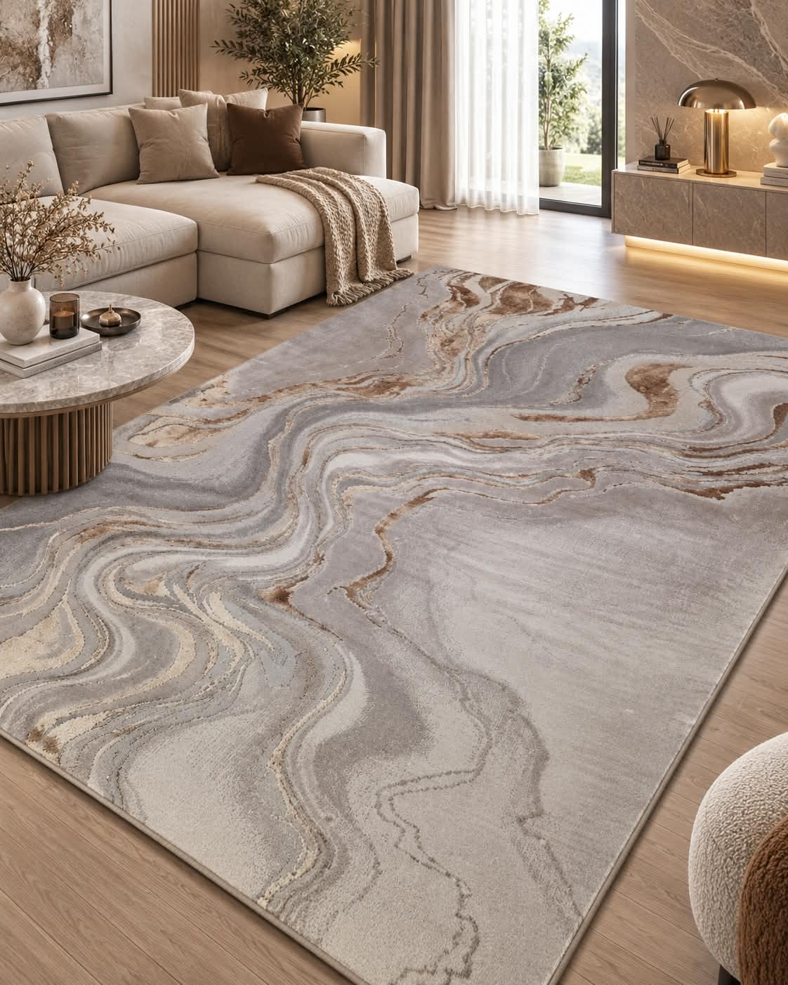 Covor modern Almira Silver Beige