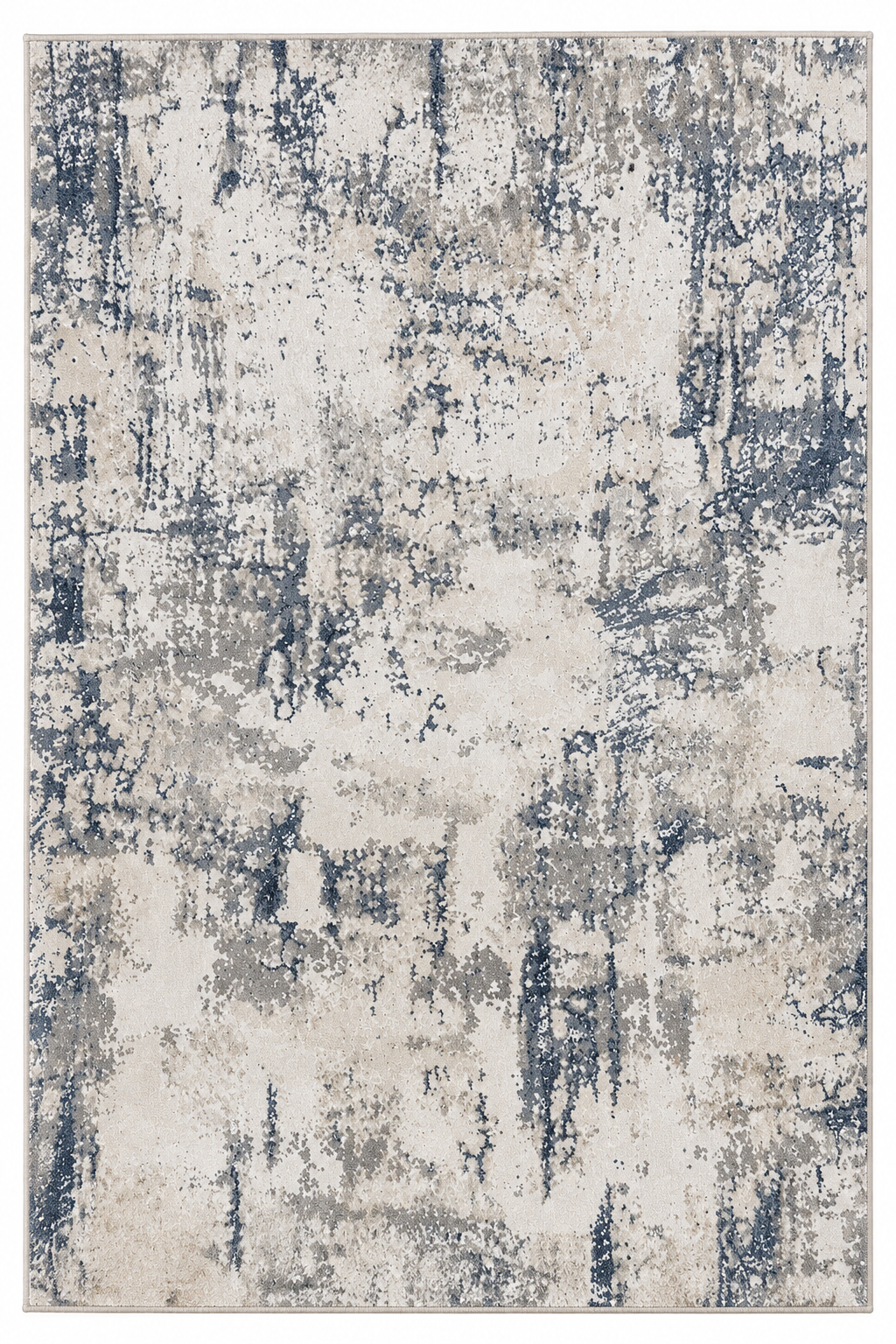 Covor modern Bombai Ivory Blue – design abstract, festonat cu laser