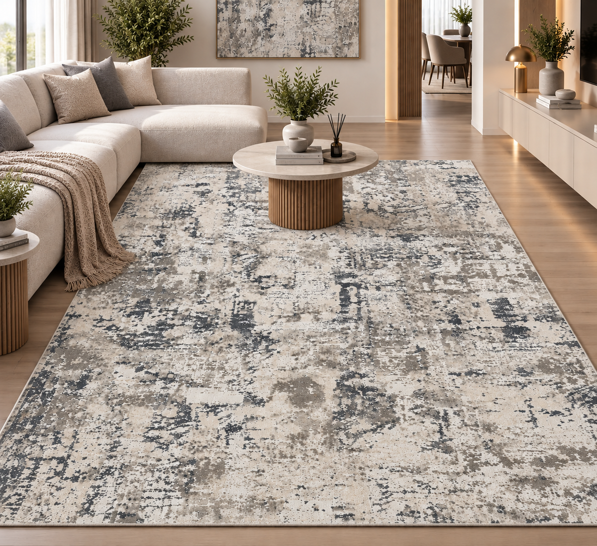 Covor modern Bombai Ivory Grey – design abstract urban