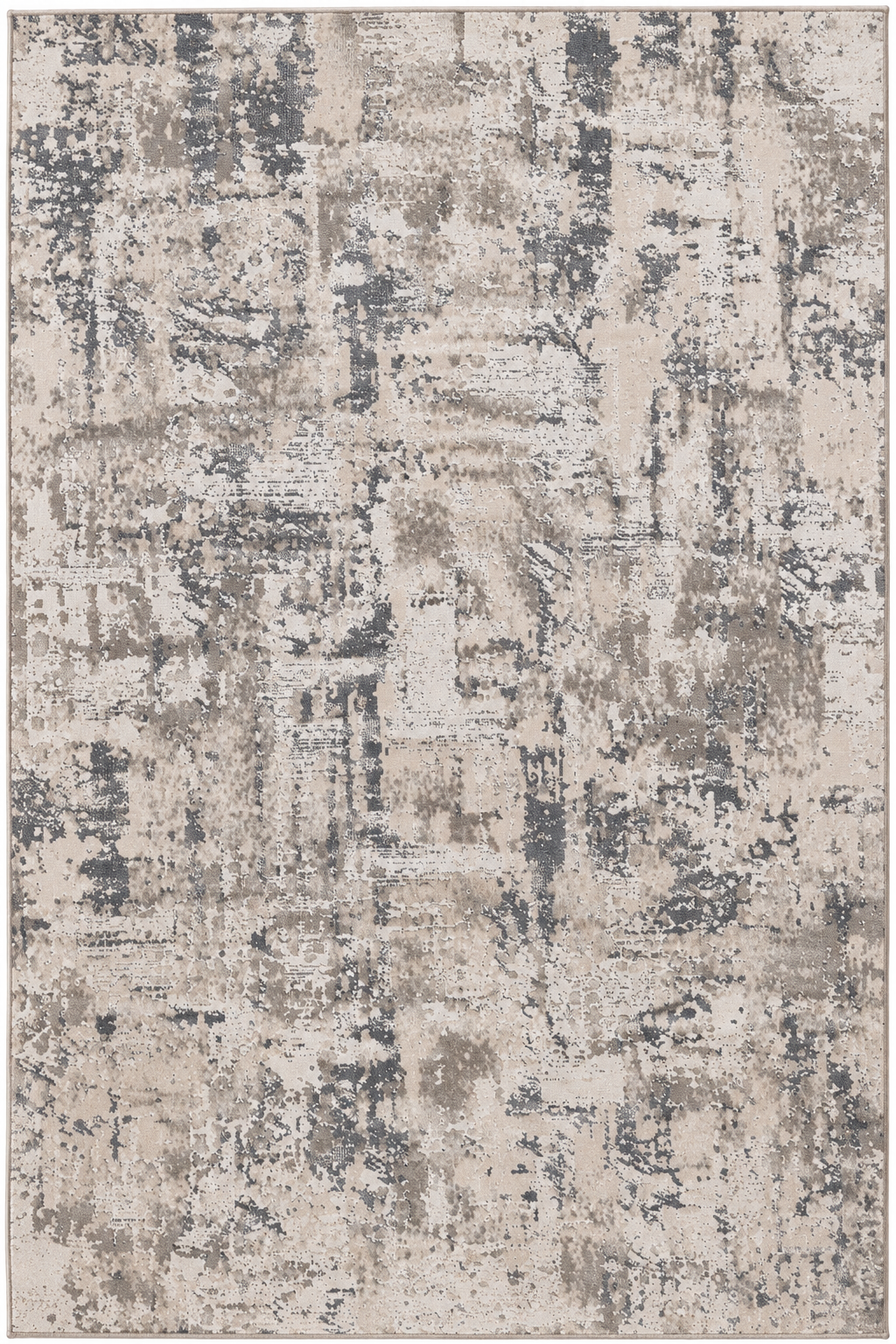 Covor modern Bombai Ivory Grey – design abstract urban, festonat cu laser