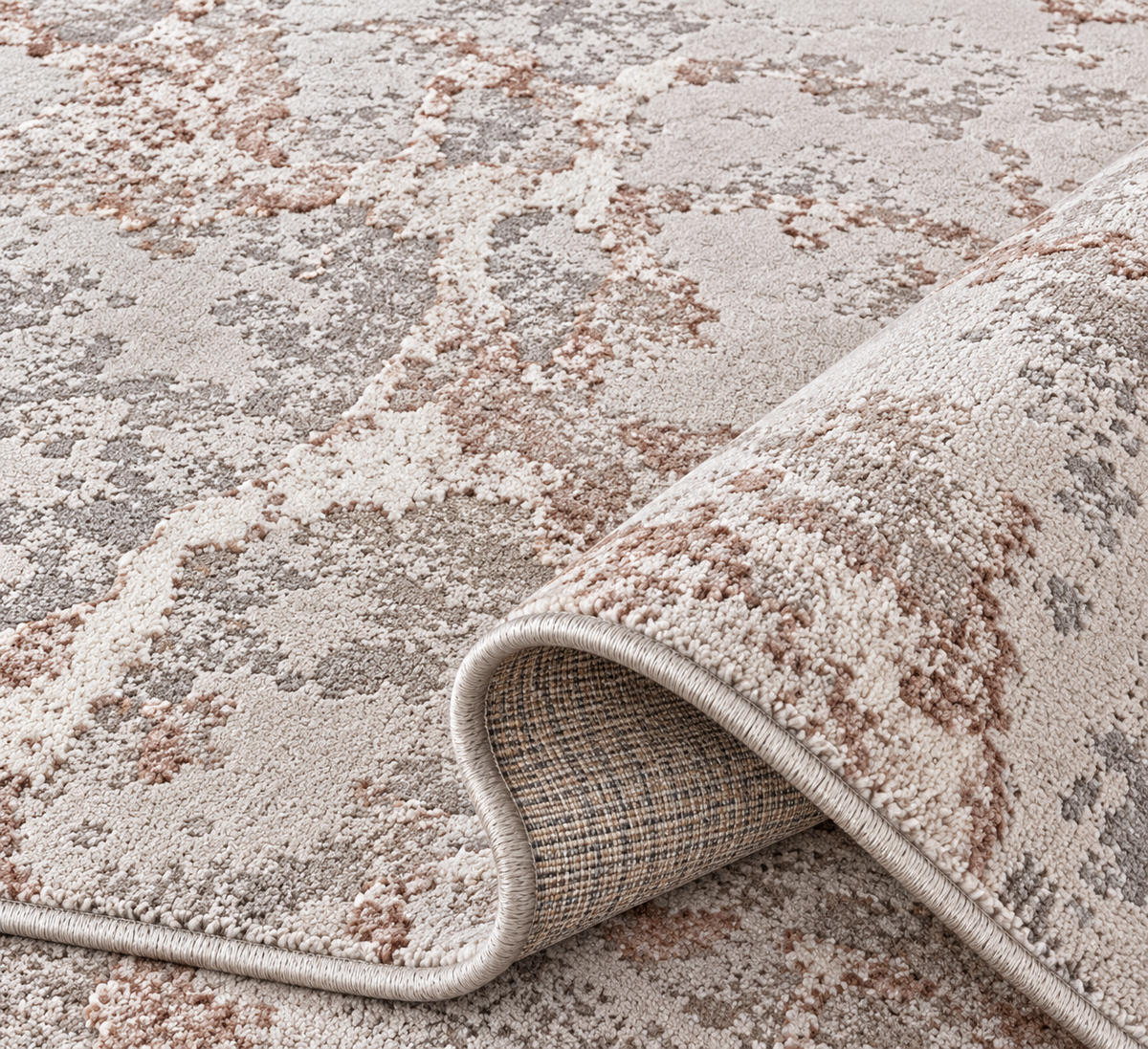 Covor modern Bombai Ivory Rose Gold –  festonat cu laser