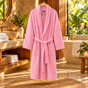 Halat de Baie Premium Velur Pink Blossom – 100% Bumbac, 420 g/mp - Halat agatat