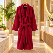 Halat de Baie Premium Velur Royal Burgundy – 100% Bumbac, 420 g/mp - Halat agatat