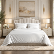 Lenjerie de Pat Hotelieră Percalle King Size, 4 Piese, 100% Bumbac, Alb Optic