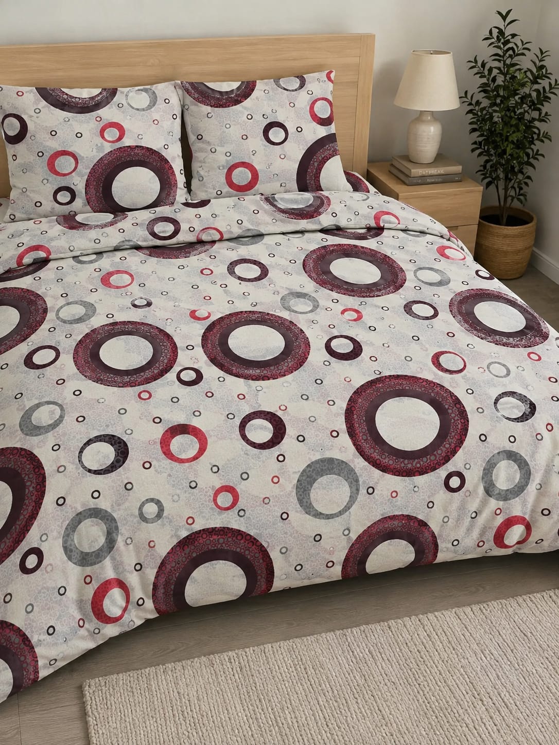 Lenjerie de pat XL Retro Circles – 100% Bumbac