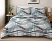 Lenjerie de pat XXL Wave Blue – 100% Bumbac