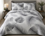 Lenjerie de pat dublu din bumbac creponat - Silver Palm