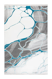 Covor living AURA LUX 53473A Albastru / Alb