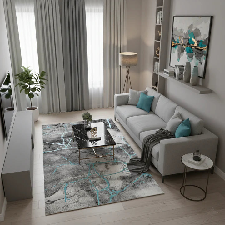 Covor Marmara Gresie 36 Grey Turcoaz